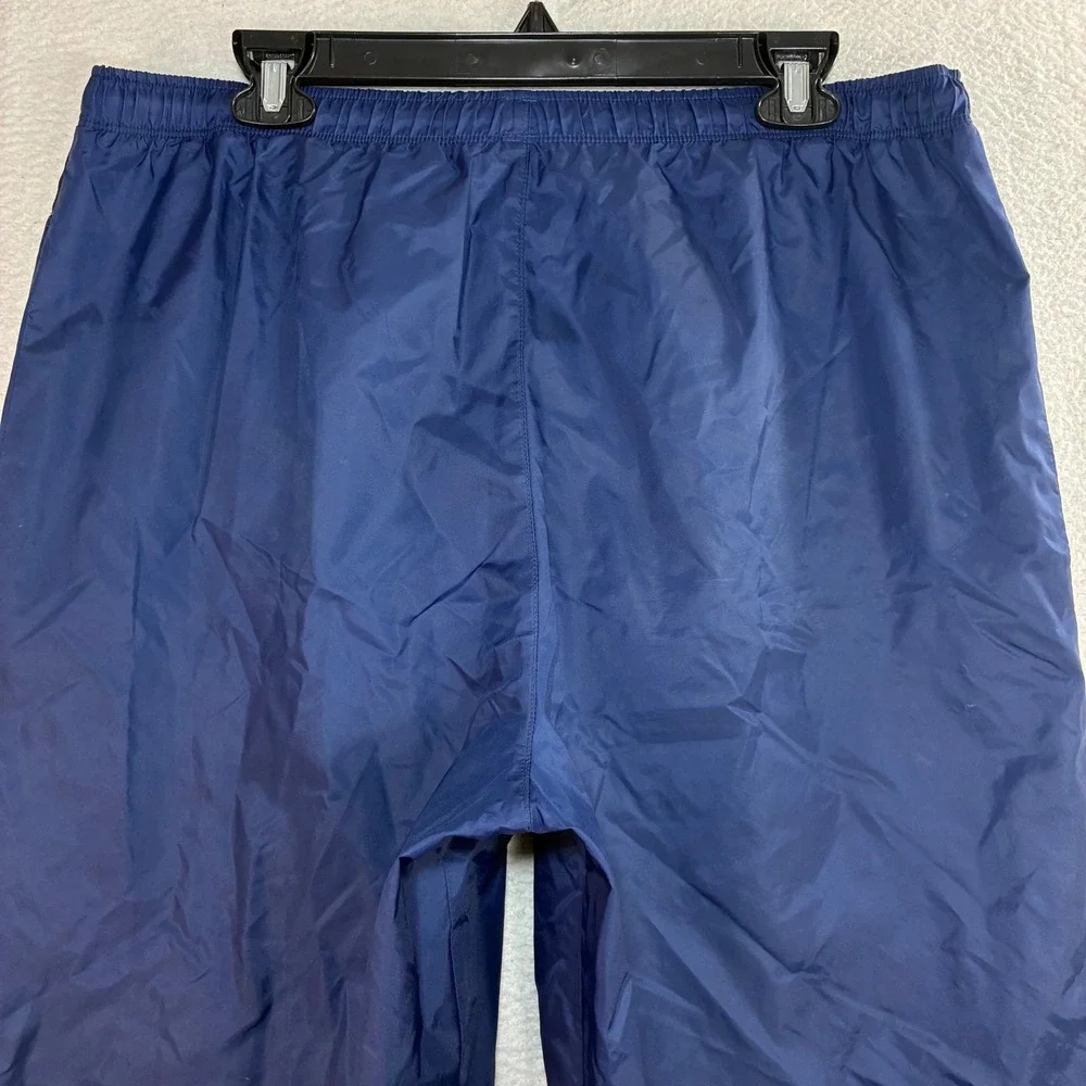 Y2K Adidas Baggy Track Pants Men M Blue Windbreaker Ankle Zip Sweatpants Vintage